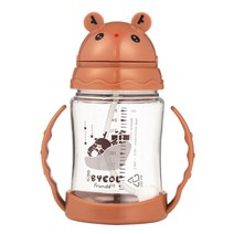 아이별프렌즈 트라이탄 주스 빨대컵 280ml + 세척솔 세트, 1세트, 브라운