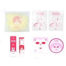 레시피박스 어썸 레드 여행용 어린이 메이크업 4종 세트, 휴대용 파우치 + 어린이 마스크팩 2p + 어썸 레드 립스틱 + 데일리 썬쿠션, 1세트