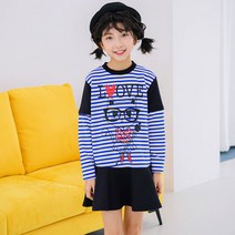 잭키드 여아용 안경고양이 원피스