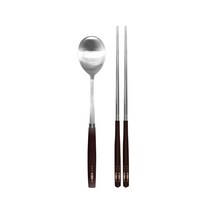 마호커트러리 노바 성인용 한식수저 2종세트 피쉬 브라운, 1세트, 숟가락 + 젓가락
