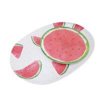 수박 멜라민 쟁반 2종세트, 혼합색상