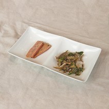 니드코 프리첸 컬러 직사각 2절 나눔접시, 베이지, 1개