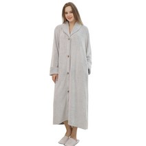 더자카 소프트 단추형 샤워가운 여성용 3XL, 연그레이, 1개