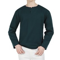 다꾸앙 남성용 오버핏 버튼즈 헨리넥 긴팔 티셔츠 C07A10_tl2170