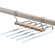 더플로우 간편하게 걸고 빼고 수납하기 좋은 너도밤 나무 바지 걸이, C타입 실버, 1개입