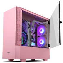 다크프래쉬 RGB 강화유리 컴퓨터 케이스 미들타워 핑크 DLV22