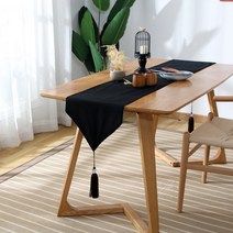 순면 테이블 러너 Q110, 블랙, 2인용(33 x 140 cm)