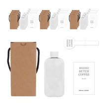 납작페트병 300ml 흰색캡 + 전용박스 + 심플 더치커피S 스티커 + 심플 더치커피 봉인스티커, 10세트