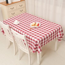 알럽홈 컬러체크 웨이브 정사각형 식탁보, 와인, 90 x 90 cm