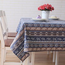 알럽홈 에스닉 패턴 직사각형 식탁보, 블루, 90 x 140 cm