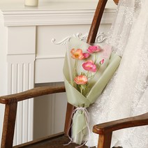 더플라워마켓 실크플라워 양귀비꽃다발 + 메시지, 핑크(꽃), 04사랑-한글(메시지)