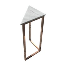 뷰티풀스페이스 대리석 코너콘솔 CS-12 400 x 400 x 800 mm, 로즈골드프레임 비앙코카라라