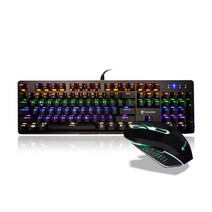 지클릭커 기계식 키보드 청축 + 마우스 세트, GMK-610X, 혼합색상, 일반형