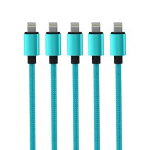 요이치 팔레트 애플8핀 고속충전 케이블 1m, 블루, 5개