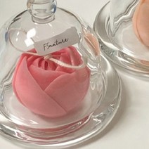 F5NATURE 튤립캔들 + 유리돔 세트, 핑크, 1세트