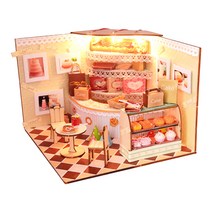꼬미딜 케이크 가게 준중형 미니어처하우스 DIY 키트 + 제작도구, 혼합색상