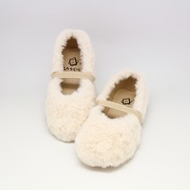 라스텔라 여아용 퍼 플랫슈즈