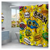 알럽홈 그래피티 아트 프린팅 방수 샤워커튼 yf583 90 x 180 cm, 1개