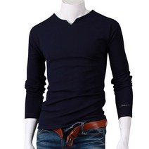 스댕클럽 남성용 총알 V넥 스판 긴팔티셔츠 MD6905