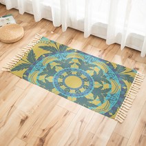 알럽홈 미니 아트패턴 태피스트리 테슬 러그