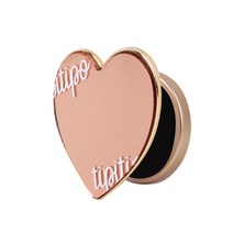 티피티포 하트 미러 휴대폰 그립톡 거치대, 빅로즈 + 블랙, 1개