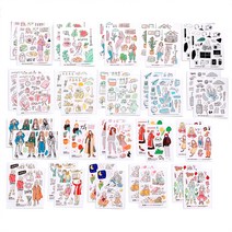 랄라예나 다꾸 인스 인쇄소스티커 스티커팩 Ver 1 20종 x 2p, 혼합색상, 1세트