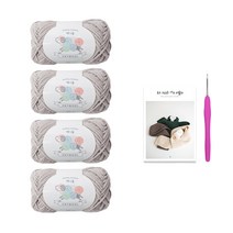 모스 스티치 네키 머플러 뜨개질 DIY 패키지, 1세트, 뜨개실(240 소프트그레이), 바늘(랜덤발송)