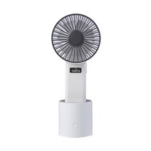 넥시 LCD 5단 풍량조절 휴대용 선풍기, NX-F826W, 화이트(선풍기 본체) + 블랙(선풍기 팬)