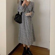 린다샵 저스톤 크로스 라인 플라워 롱 원피스 OPS5936C11
