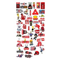 슈프림 스티커 50종 세트, 1세트, 혼합색상