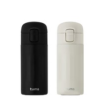 텀스 마카롱 경량 텀블러 2p, 블랙, 아이보리, 210ml