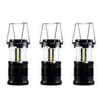 모던홀릭 COB LED 슬라이드 캠핑랜턴 ML500, 블랙, 3개