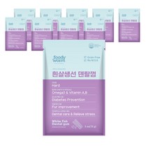 푸디웜 흰살생선 덴탈껌 강아지 간식, 10개