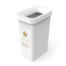 씨에스리빙 힙스터 오픈 사각 휴지통 20L, 화이트, 1개