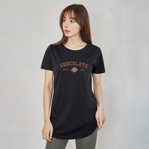 진마니아 여성용 초콜릿 하프 라운드 반팔티 CB0T78