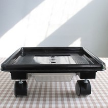 베스트하우스 우레탄바퀴 이동식 정사각 화분 받침대, 검정