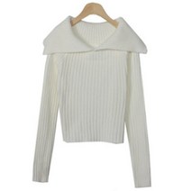 린다샵 여성용 카닌코 빅카라 오프숄더 골지 니트 T6645K13