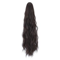 하이유니 히피 펌 포니테일 가발 45cm, 브라운블랙, 1개