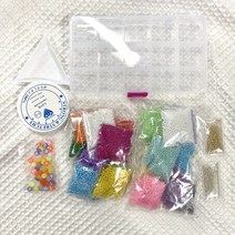 비즈반지 만들기 시드비즈 30색 + 우레탄줄 + 파츠 + 포인트비즈 풀세트 2mm, 비비드 + 파스텔 비즈, 1세트