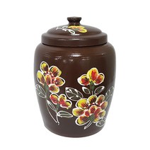 도예마을 흑분청 작약쌀독 12kg + 바가지 세트, 혼합색상