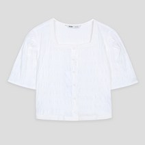 미쏘 여성용 볼륨소매 크롭 블라우스