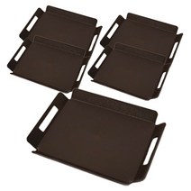 SKCAMEL 사각 스낵 쟁반 일반 5p, 밤색
