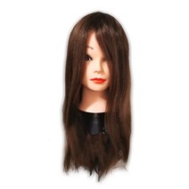 봄 연습용 인모 통가발 58cm, 브라운, 1개