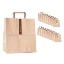 크라프트 쇼핑백 20p + 땡큐 쵸코 롱 스티커 20p 세트, 혼합색상