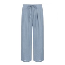 탱커스 여성용 허리 끈 뒷밴딩 와이드 팬츠