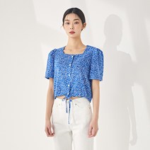 미쏘 플라워 크롭 블라우스