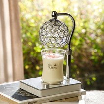 캔들백화점 럭셔리 높낮이 조절 캔들 비주워머 + 퓨어 앤 아로마 디자인 소이캔들 베이 300ml 세트, 실버(워머)