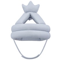 체리쉬베베 루이범퍼 린넨 유아머리보호대 + 왕관, 스카이블루, 1세트