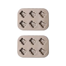 홈베이킹 마들렌 쿠키 빵 모양 틀 곰돌이, 2개