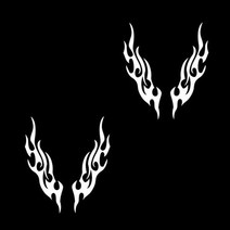 불꽃 날개 데칼 스티커 양쪽세트 L, 화이트, 2세트